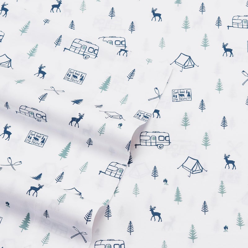 Eddie Bauer - Twin Sheet Set  Cotton Percale Bed Sheets  Crisp & Cool Bed Sheets  Ideal Dorm Essentials (Campout Dark Blue  Twin) - Image 3